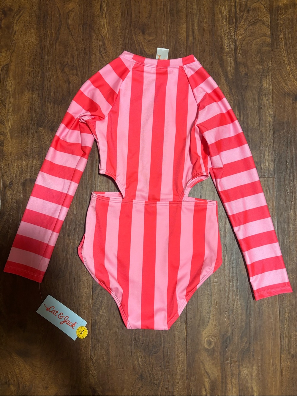 Cat & Jack Girls' Long Sleeve Beach Umbrella
Striped One Piece Swimsuit - Pink S - Picture 5 of 6